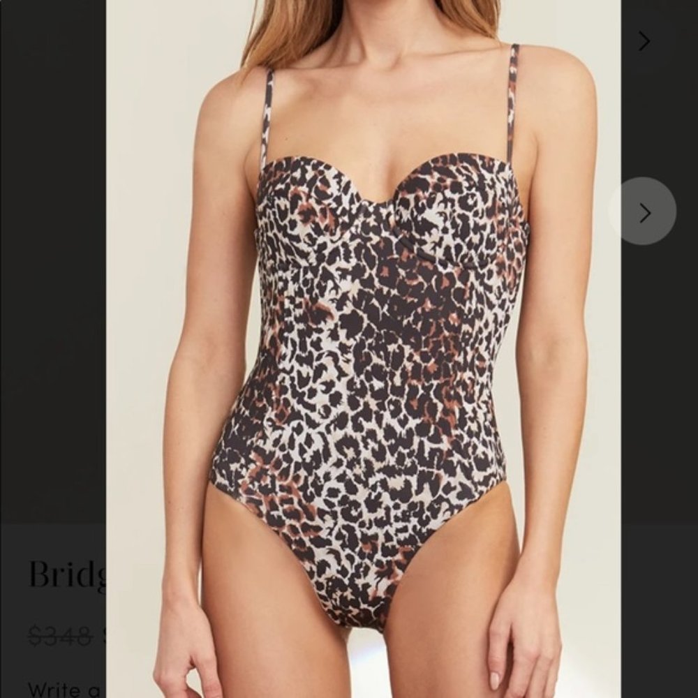 Veronica Beard Bridge Leopard One Piece Underwire Swimsuit Medium